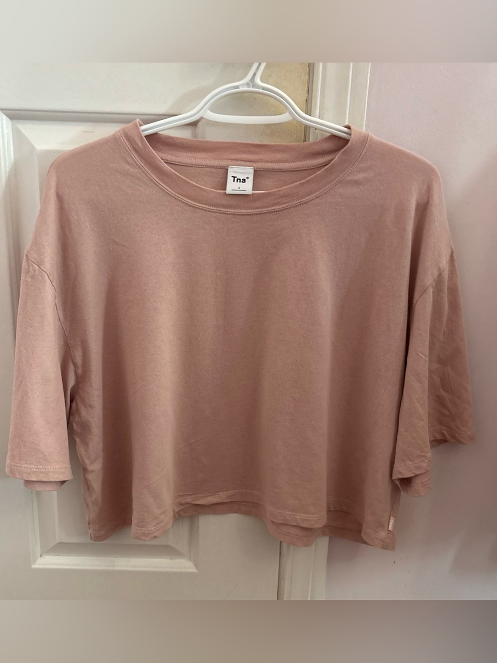 TNA Dusty Rose Cropped Boxy Tee